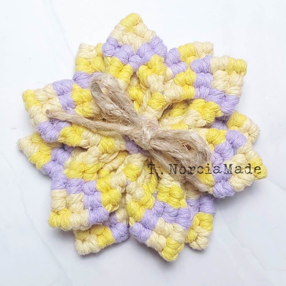 Soulshine Macrame 2pc Coaster Set - Picture 3 of 10